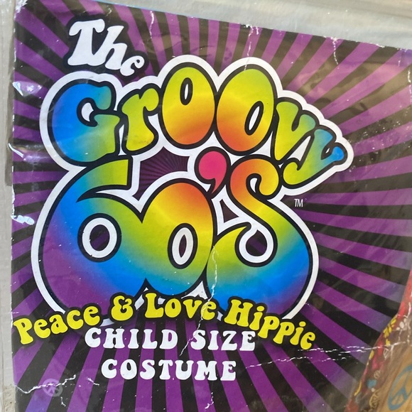 THE GROOVY 60'S PEACE AND LOVE ❤️ HIPPIE 2PC COSTUME SIZE SMALL (4-6) 🌟EUC🌟 - Picture 3 of 16